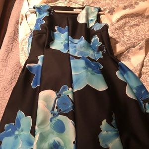 Calvin Klein bubble dress in black floral